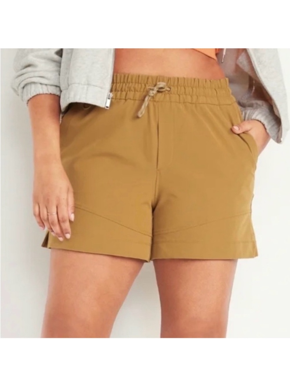 Old Navy Women's Drawstring Utility Shorts in Mustard